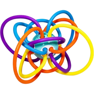 Baby Silicone Manhattan Ball Bright Color Hand Teether - 1 Pc - Rokomari product